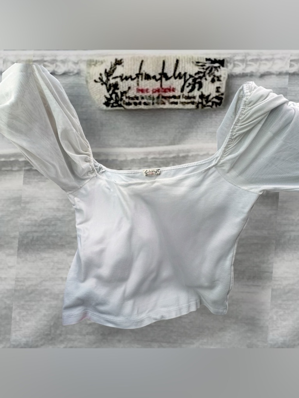 Free People Half Sleeve Crop Top